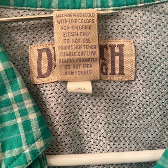 Duluth Trading Co Green Plaid Men's Vented Nylon Blend Outdoors Shirt - Medium - Picture 8 of 11